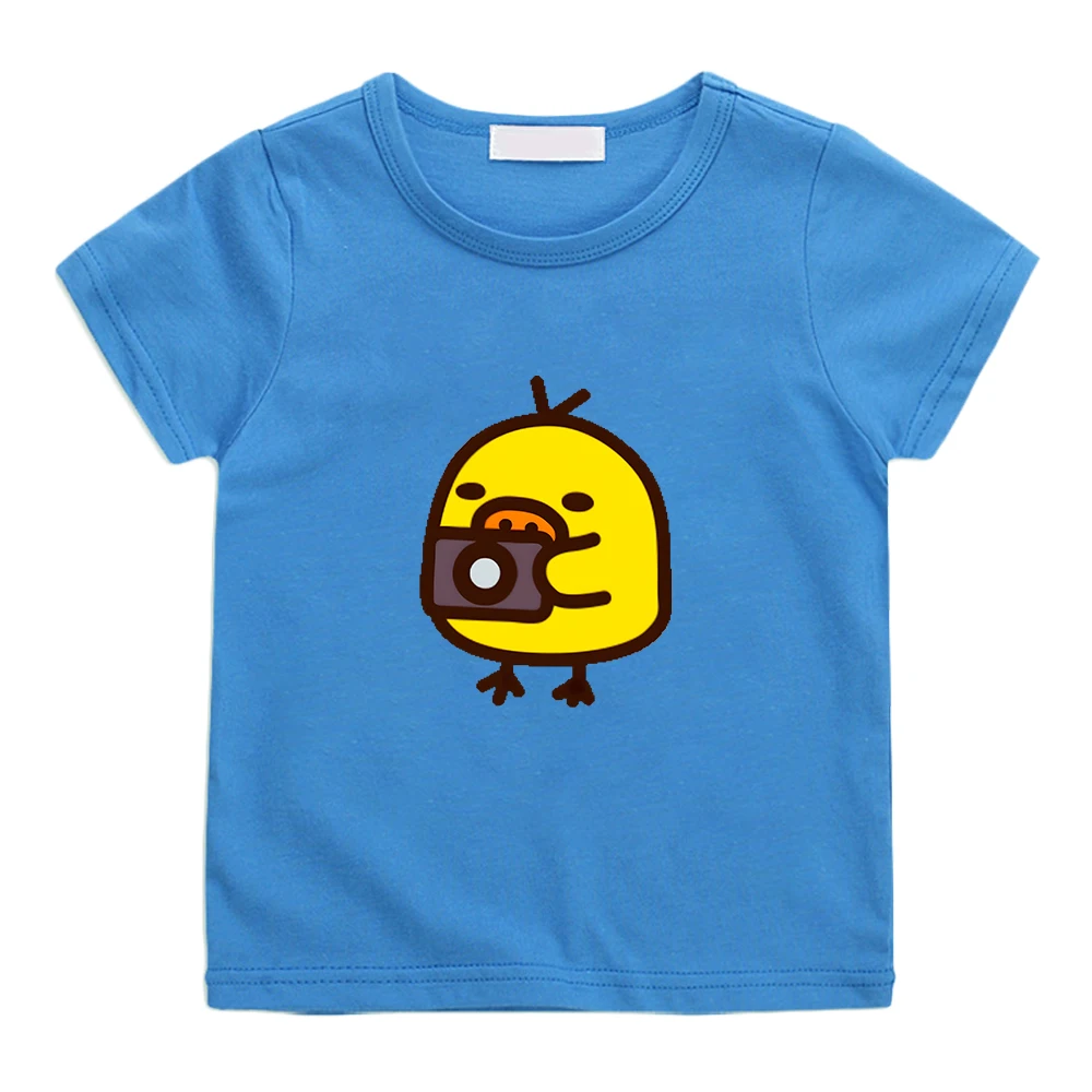 

Cute Kiiroitori Yellow Chick Cartoon Printing Tshirts 100% Cotton High Quality Summer Tee-shirt Short Sleeve Boys and Girls Tees