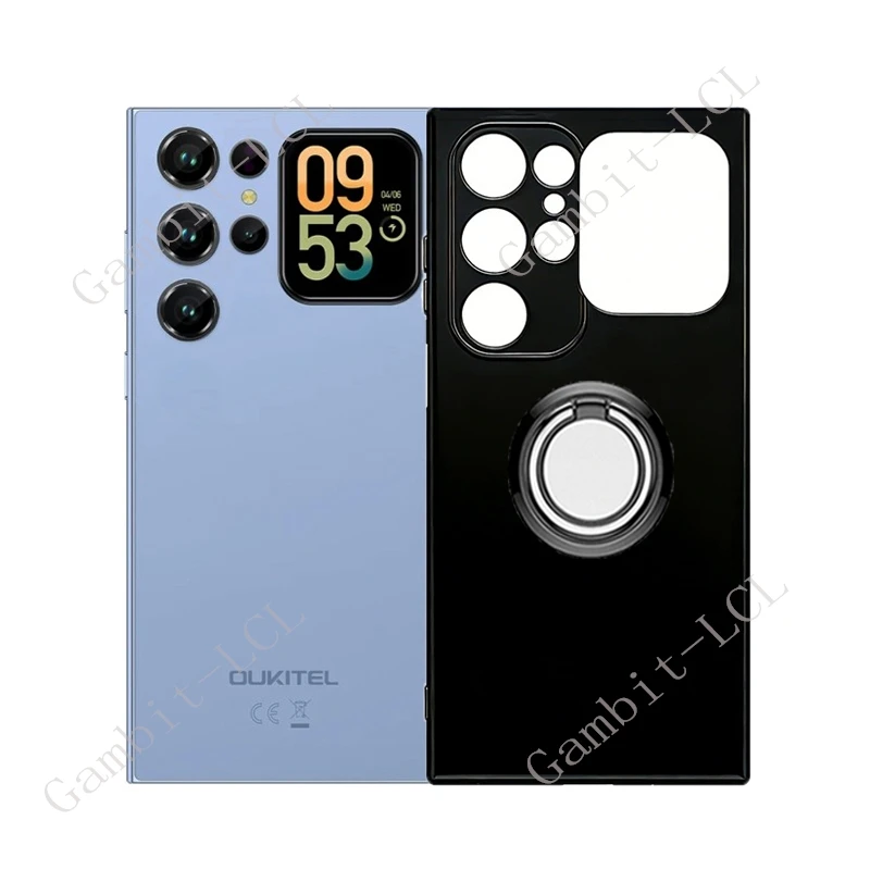 Universal 6.88 TPU Soft Silicone Phone Case with Back Ring Holder Bracket