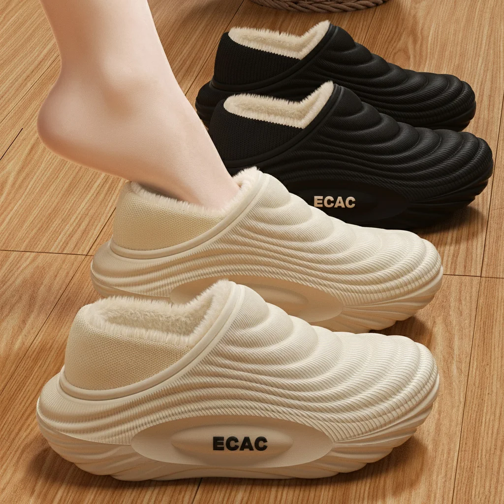 EVA-Winterpantoffeln für Damen und Herren, warm gefüttert, wasserdicht, rutschfest, bequem, für drinnen und draußen, leichte Baumwollclogs_voghion.com
