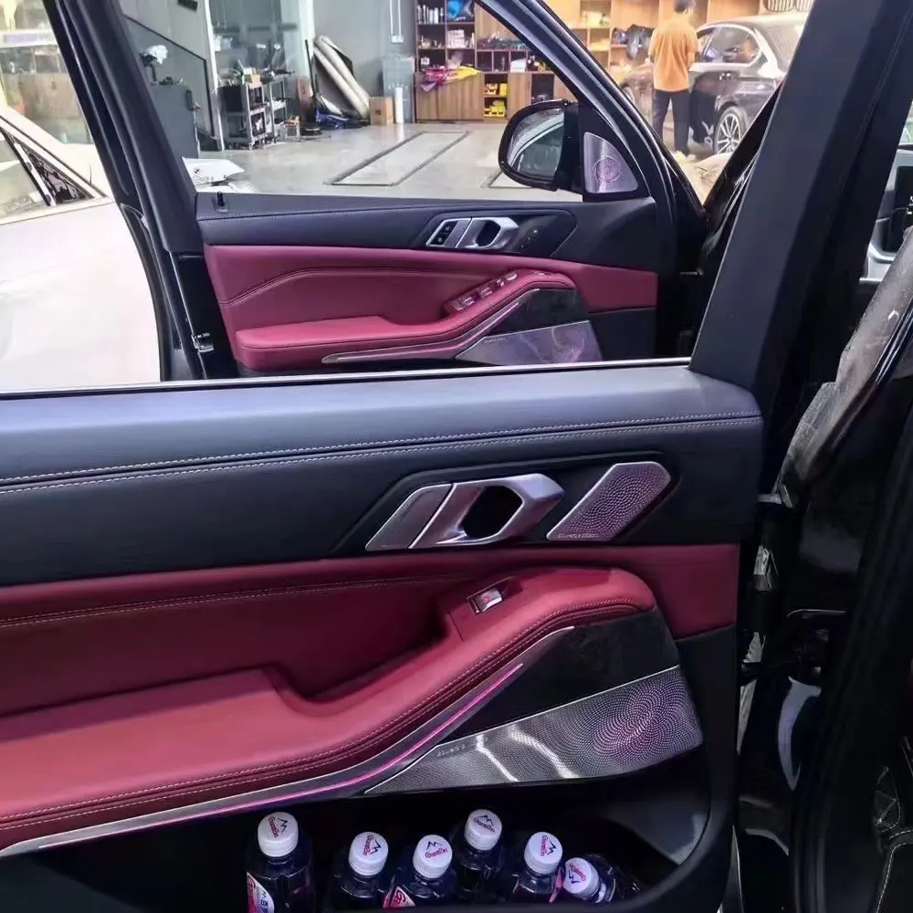 BMW x5 x7 g05 g07 용 HiFi 음악 스테레오 스피커 앰비언트 라이트, 11 색 LED 스피커 커버, 인테리어 스피커 장식 조명