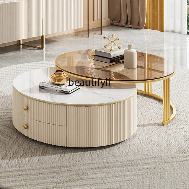 Modern Design Tempered Glass Smart Luxury Coffee Table with Music