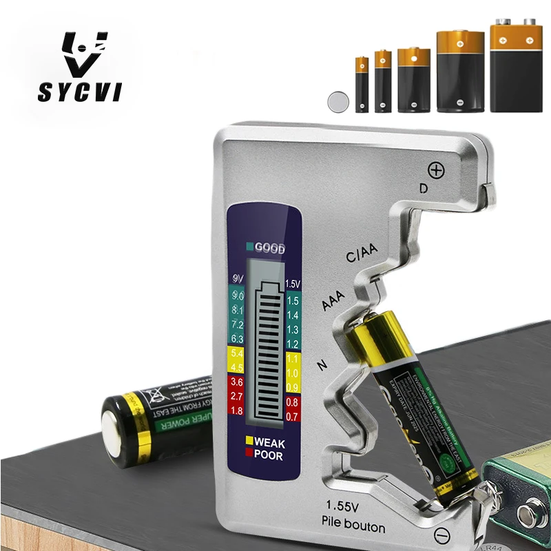 Digital Battery Tester LCD Display C D N AA AAA 9V 1.5V Button Cell Battery Capacity Check Detector Capacitance Diagnostic Tool battery tester