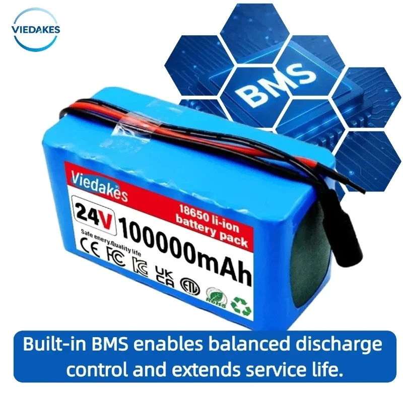 24V 100Ah 7s3p Battery Pack Rechargeable Lithium Battery with 29.4V 2A Charger f