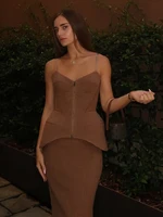 Women Fishbone Outer Slim Fit Top Solid Zipper Corset Waist Cinched Blouse 2026 Female New Spring Chic Casual Outwear Tops 4