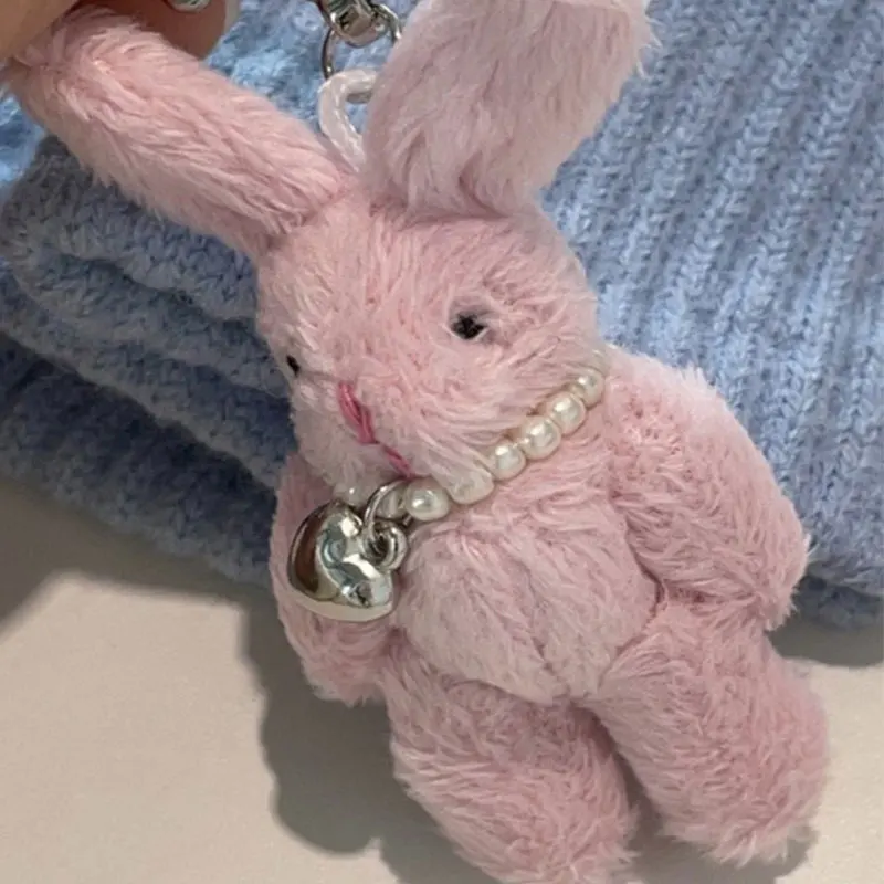ピンクのウサギの形をしたキーホルダー,かわいいハート型の