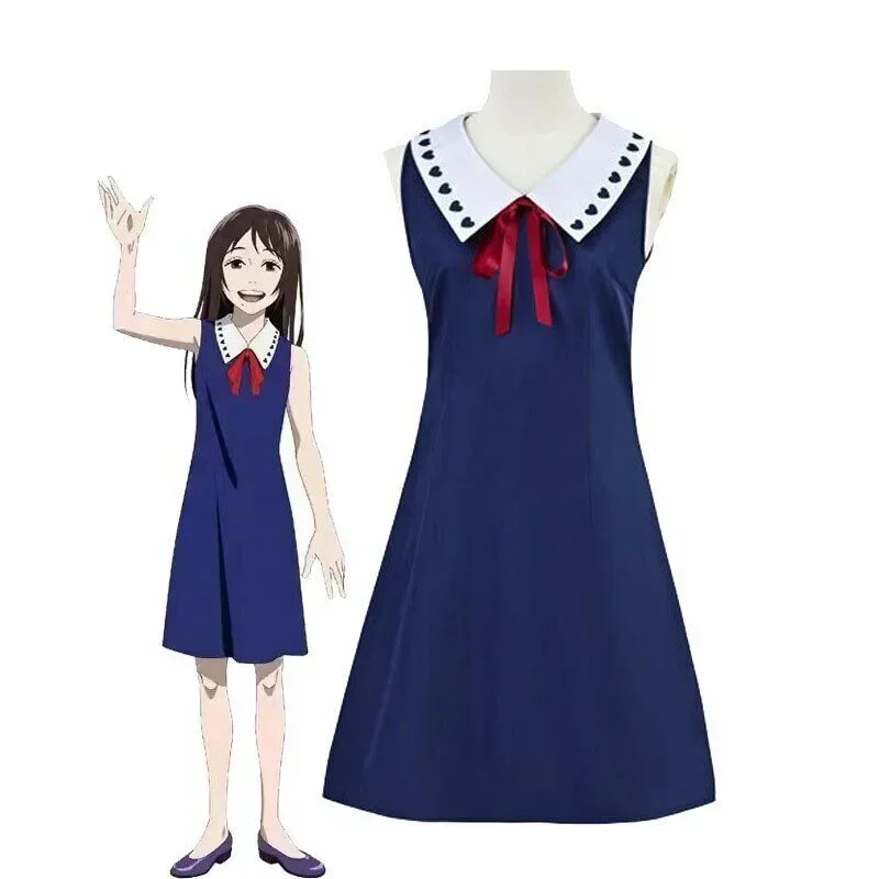 

Orimoto Rika Cosplay Costume Blue Black Sleeveless Dress Anime Movie Jujutsu Kaisen Long Wig Uniform Kawaii Girls Halloween