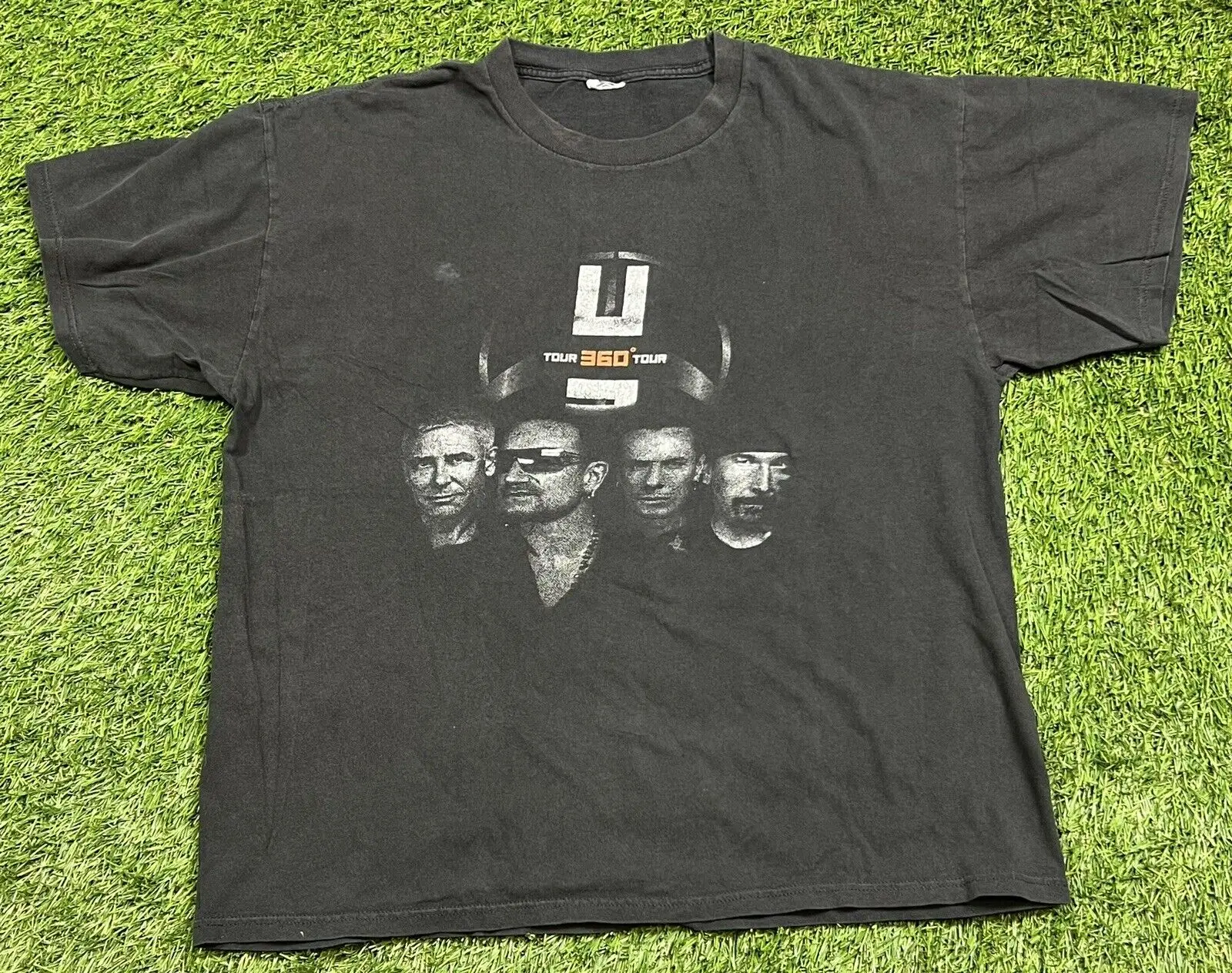 T-Shirt Da Uomo Vintage 2000 U2 360 Tour Double Sided Xl Nera