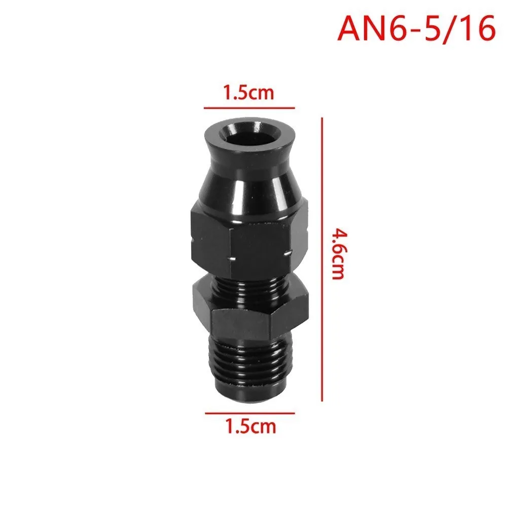 Spiralblock A4 AN-4 Klemmverschraubung Schwarz - Gerade Buchse Schwenkbar Auf 1/4" (6,3 Mm) HARDLINE Rohr, Für Öl- Und Kraftstoffleitungen Hardline Rohr Verschraubung Schwarz