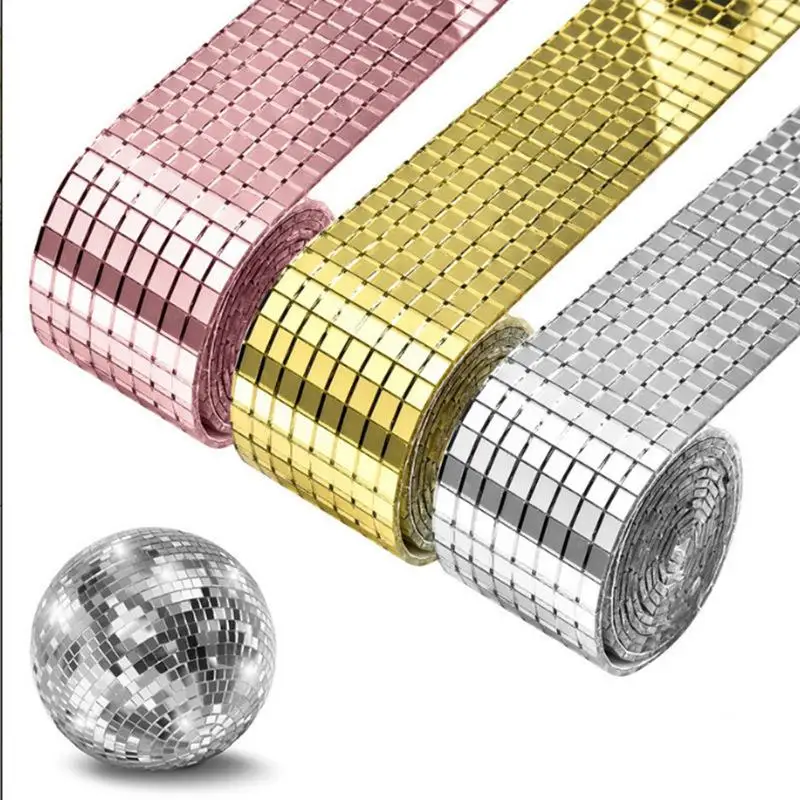 60cm Self-Adhesive Real Glass Craft Mini Square Mirrors Mosaic Tiles Stickers Bathroom DIY Handmade Craft Home Decoration Making