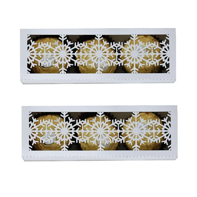 50Pcs Laser Cut Christmas Snowflake Packaging Gift Boxes, Drawer Style Candy Chocolate ... - SKU CPGB2143 - UGI Packaging