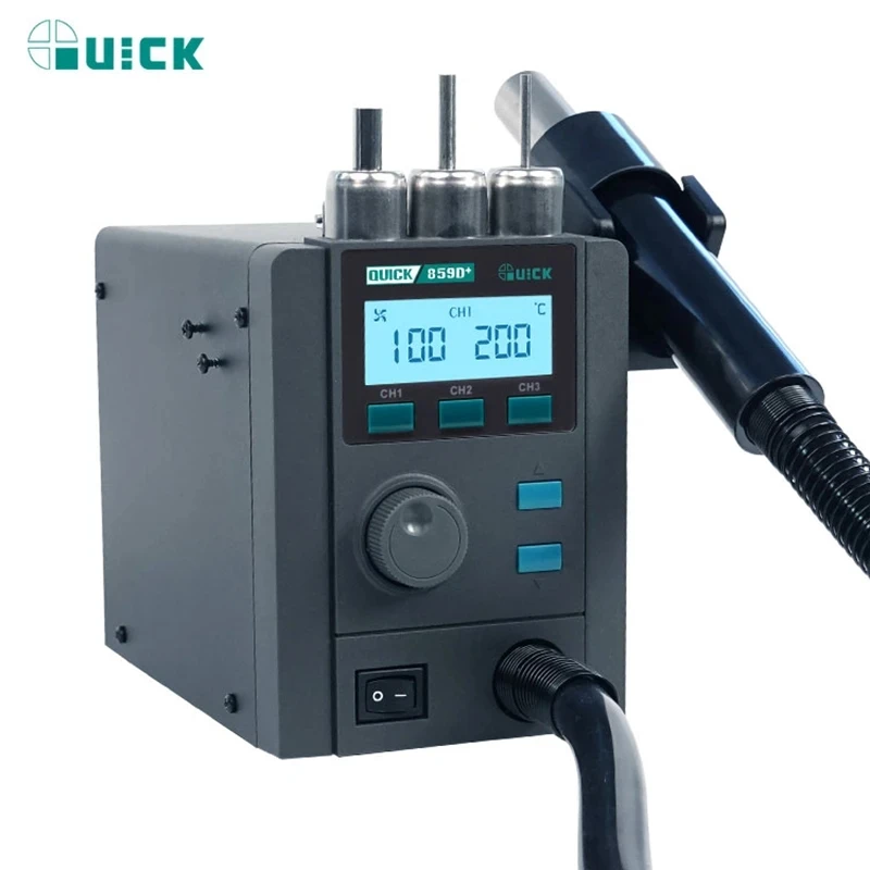 QUICK-스마트 열풍 납땜 제거 스테이션, 트윈 터보 공기 온도 및 풍량 조정, 자동 수면, 859D + 업그레이드