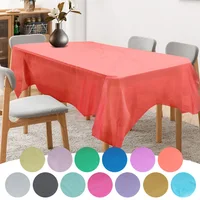 1pc Reusable Tablecloths 137x183cm BPA Free Plastic Dining Table Cover Cloth for Parties Picnic Camping Disposable Tablecloths 2