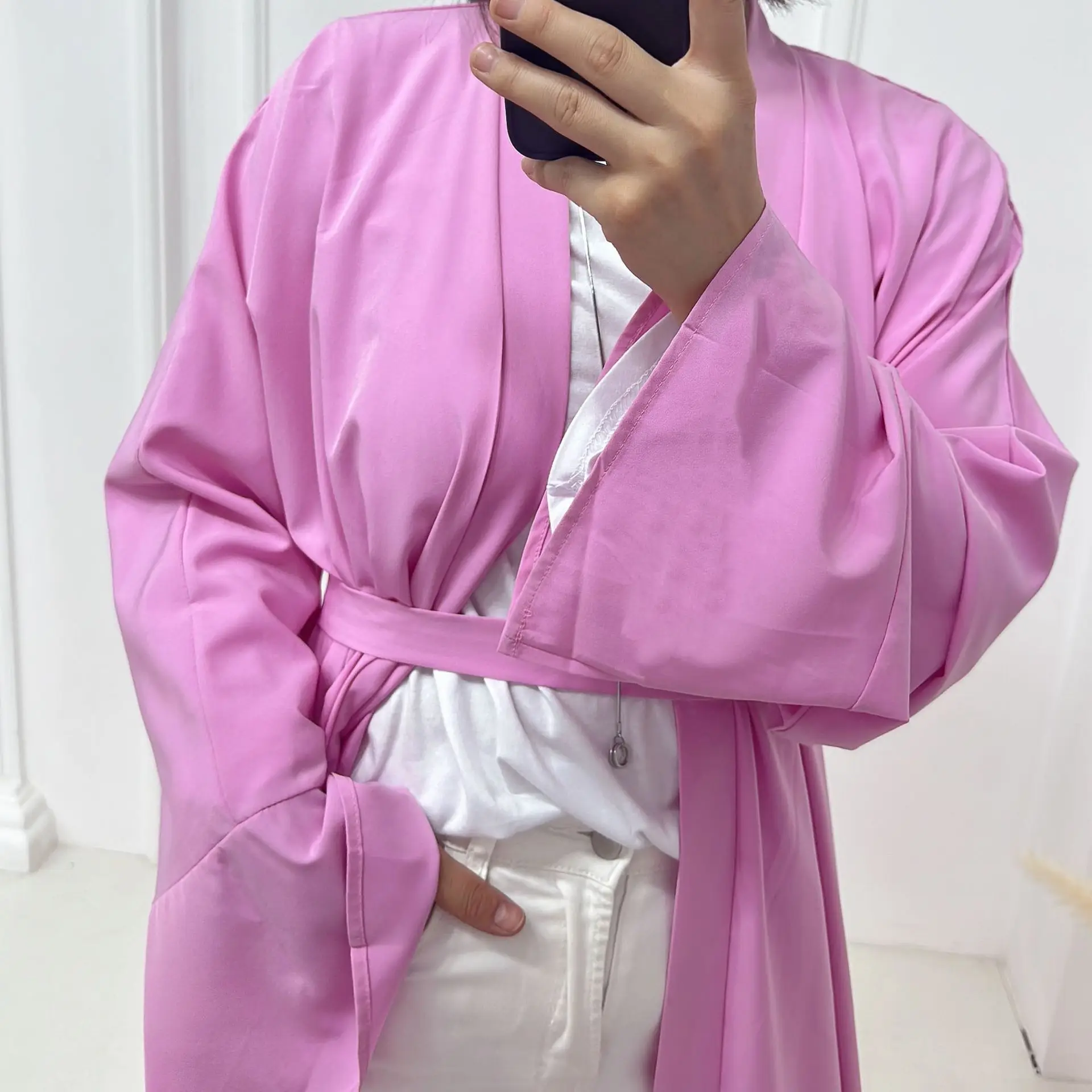 Plain Kimono Abaya Dubai Basic Open Abayas for Women Muslim Luxury Gulf Turkish Long Dress Kaftan Robe Ramadan Islamic Outfit
