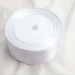1 - Piece Satin Ribbon Craft Set (22 Meters, 40mm) - Assorted Colors for DIY, Gift Wrapping, and Bows (White - Length 22m)