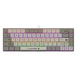 AJAZZ AK680 Compact Gaming Mechanical Keyboard - Wired/Wireless Bluetooth with Hot Swap Custom Keycap Gasket - Brown Switch (Gray-Wired)