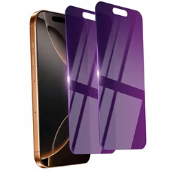 Dual Pack Anti - Blue Light Privacy Screen Protector - Tempered Glass Full Coverage Eye Protection - Anti Blue Light
