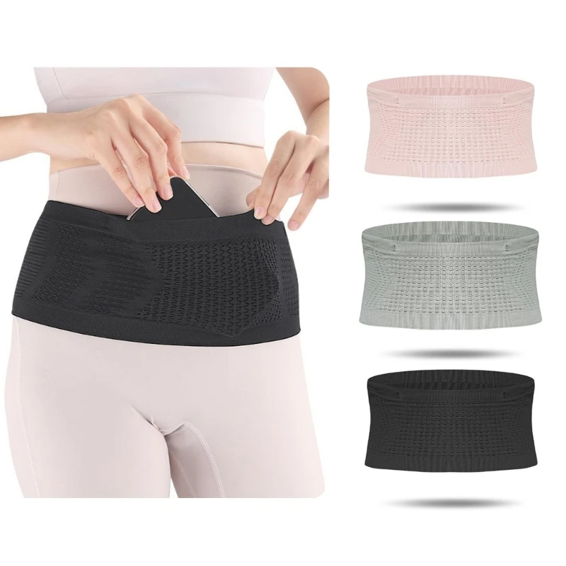 

Multifunctional Knit Breathable Concealed Waist Bag, Adjustable Running Waist Belt Knit Concealed Waist Bag Storage Belt