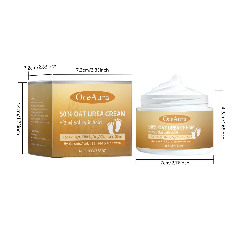 50% Oat 2% Salicylic Acid 2.76inch Urea Moisturizing Cream Oatmeal Aloe Vera Moisturizing Cream Hyaluronic Acid Tea Tree