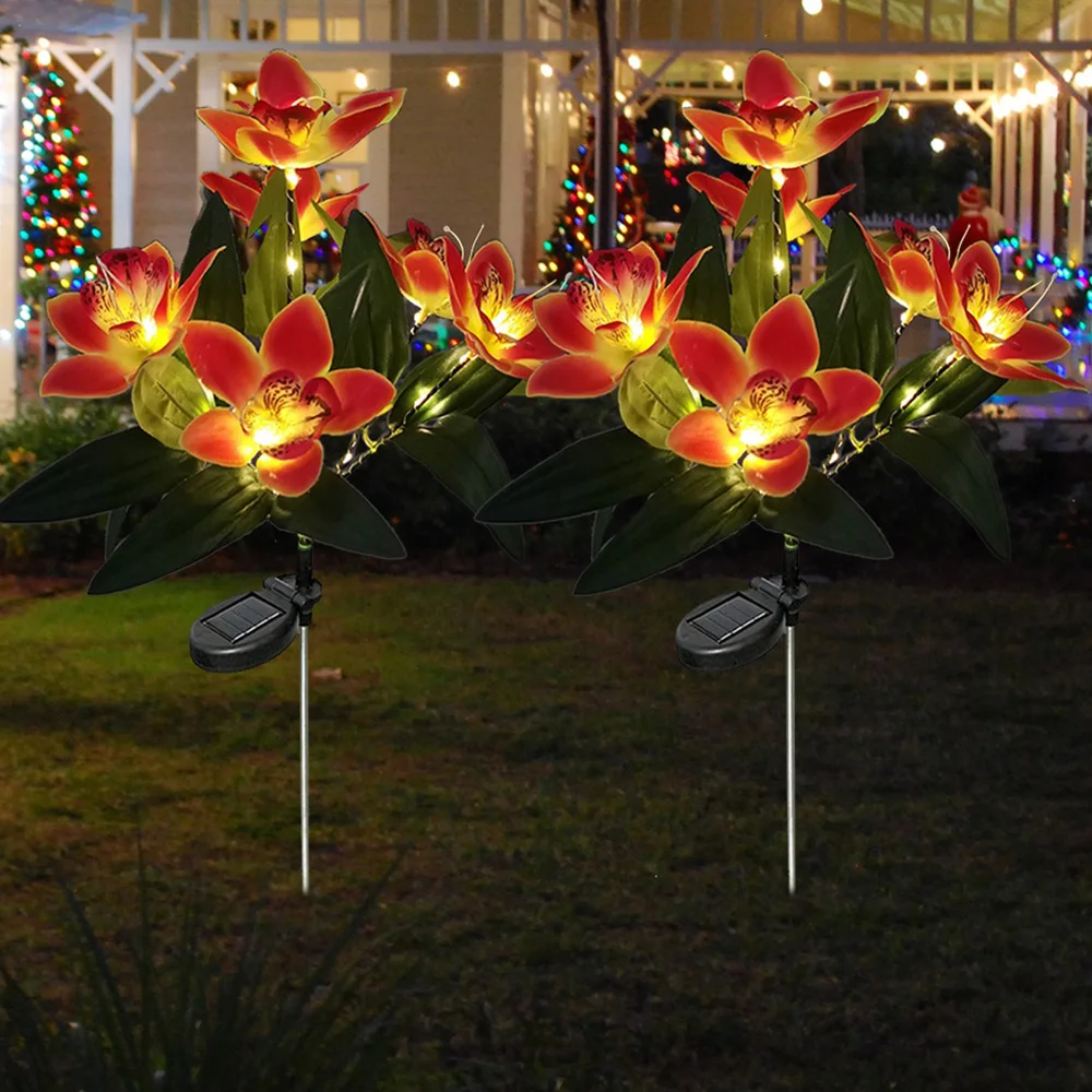 

Solar Light LED Orchid Rose Garden Light Outdoor Waterproof Yard Lawn Landscape Lamp Garden Pathway Decoration Atmosphere Light