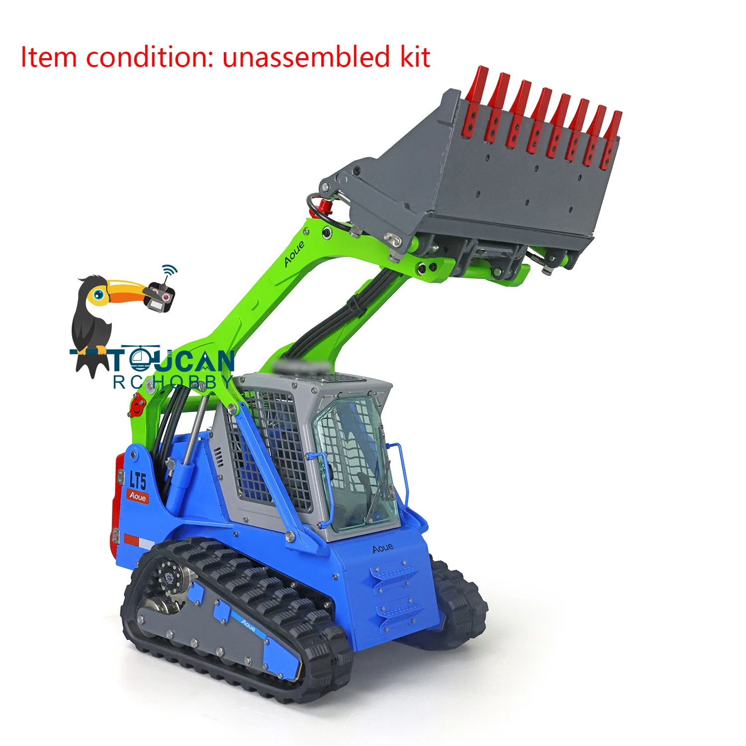 LESU RC Hydraulic Loader Aoue LT5 Painted Metal 1/14 Tracked Skid-Steer Trucks Building Kit Light Sounds Toys Stickers THZH1273 2