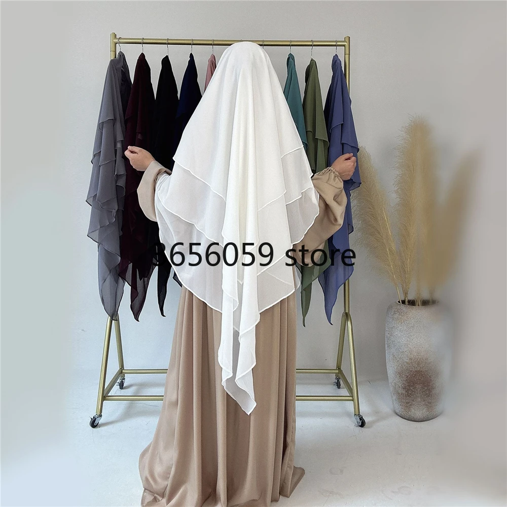 Abaya Hijab Headscarf Khimar Niqab Women 3 Layers Ramadan Eid Muslim Islam Prayer Garment