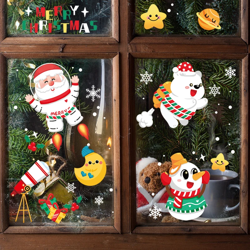

Static Stainless Glass Window Decoration Window Shop Holiday Decoration Layout Wall Stickers Christmas New Year New Year's Day