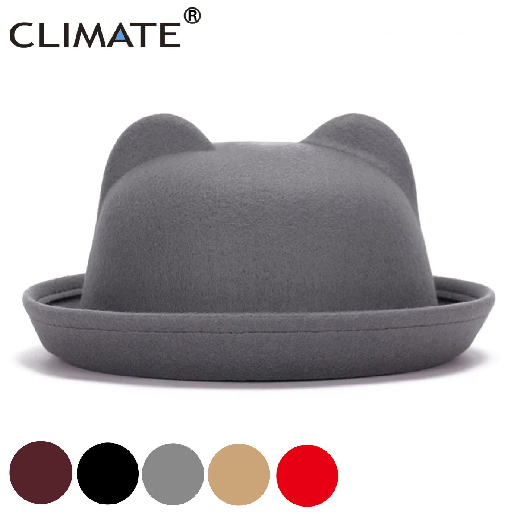 Women Fedora Hat Cat Ear Fedora Fascinator Girls Cap fashion hat
