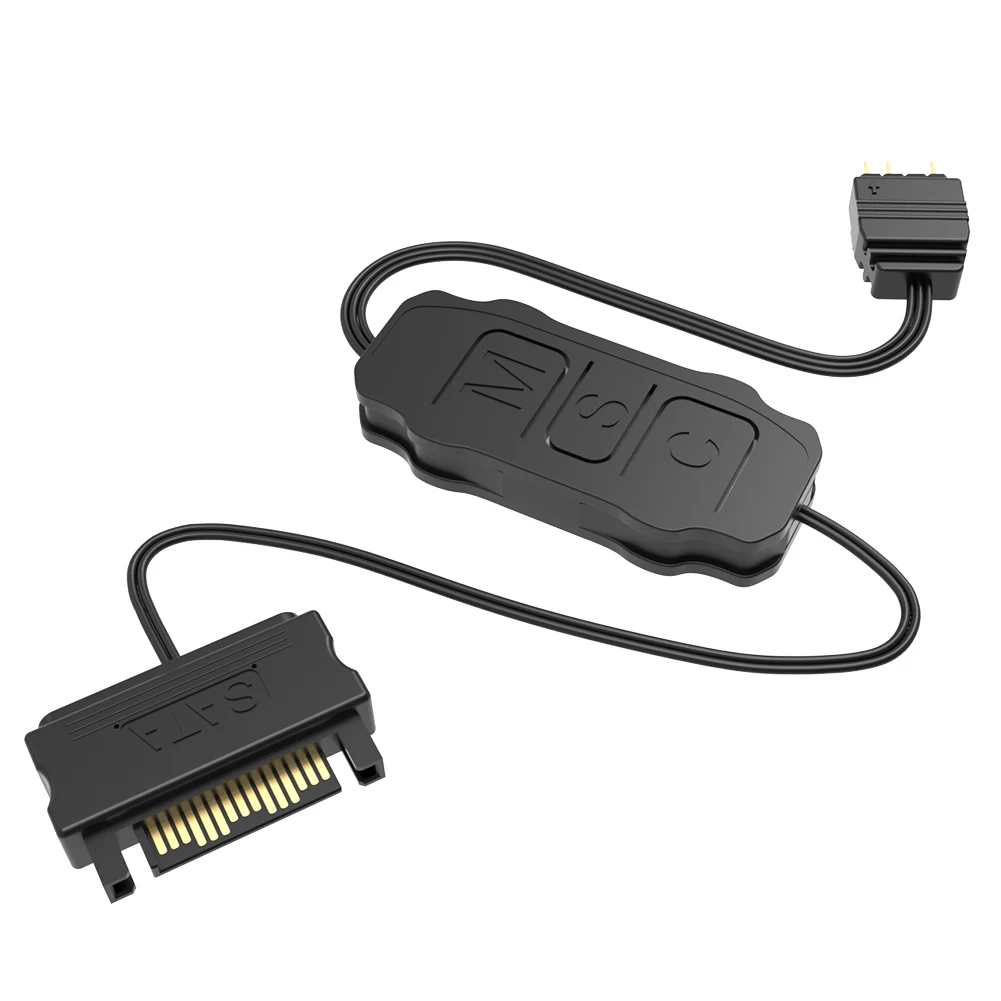 ARGB 5V 3PIN SATAインターフェース延長ケーブル ミニアダプターコントローラー RGB同期コントローラーケーブル PCケースファン用