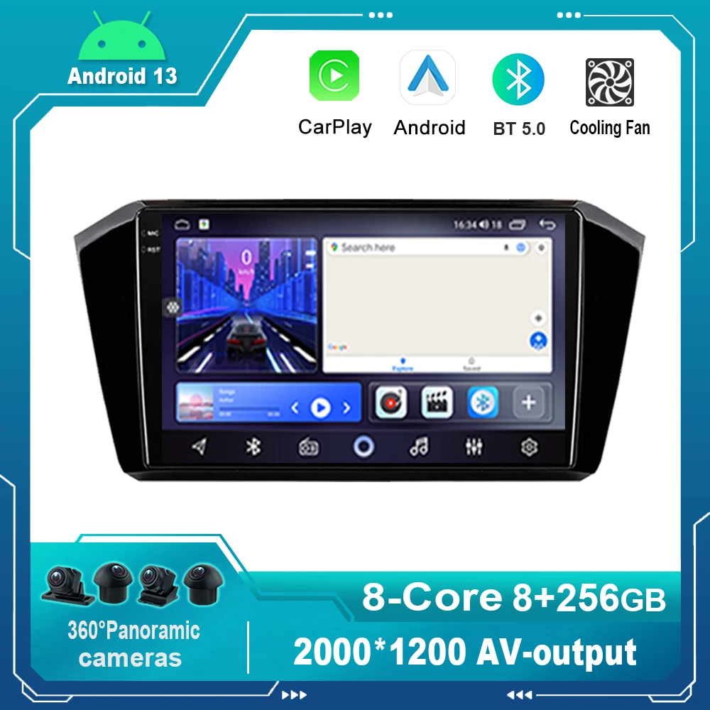 

10 Inch Android 13.0 Car Radio Multimedia Video Player For VW Volkswagen Magotan Passat b8 2017-2018 No 2din 2 din dvd
