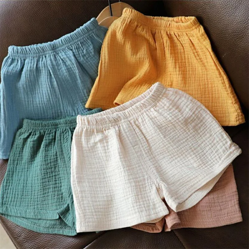Baby Girls Boys Cotton Linen Shorts Summer Children's Five-point Pants Boys Girls Thin Breathable PP Pants clothing cotton shorts casual shorts