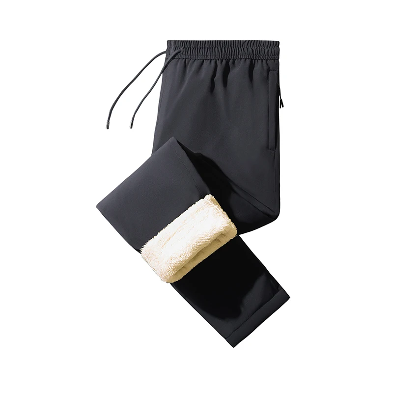 Men's Winter Warm Sports Pants Waterproof Outdoor Casual Loose Drawstring