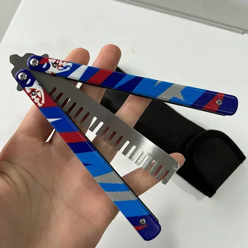 23cm Valorant Weapon Balisong Yoru Butterfly Comb GO Vol Melee Game Peripheral Metal Samurai Sword Model Weapon Gifts Toys Kids cosplay sword,cosplay prop,cosplay toy,game knife