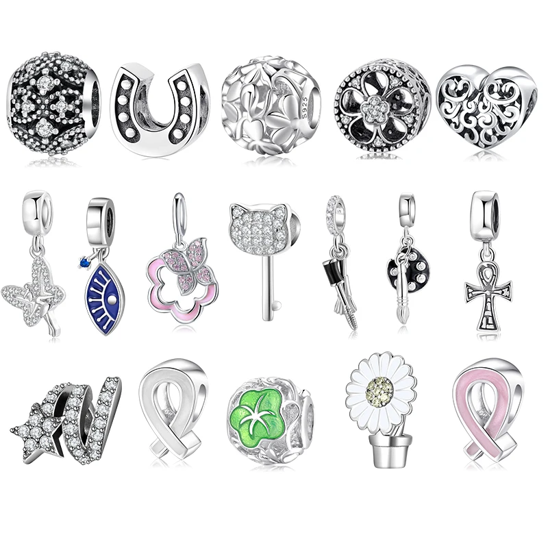 정통  하트 모양의 꽃 리본 나비 펜던트 비즈 Jewerly Making Fits O..