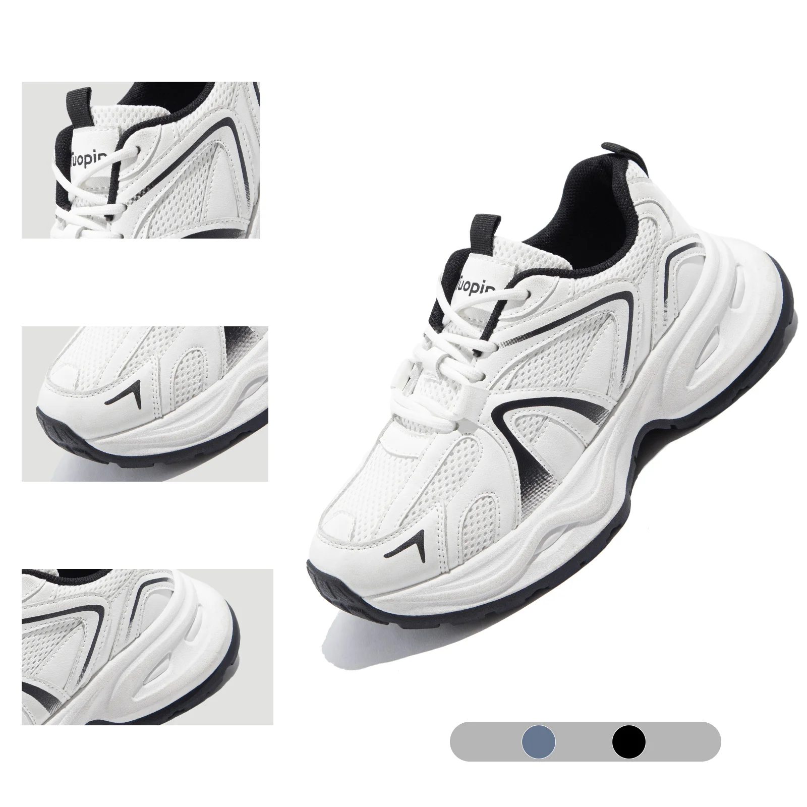 TuoPin Women's Summer Sports Shoes Breathable Casual Thick Sole Increase Comfortable White Sneakers [One Size Too Small] 5