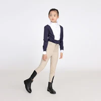 Children Half Silicone Horse Riding Pants Breeches Soft Breathable Four Way ElasticEquestrian pants Unisex Horse Riding 2