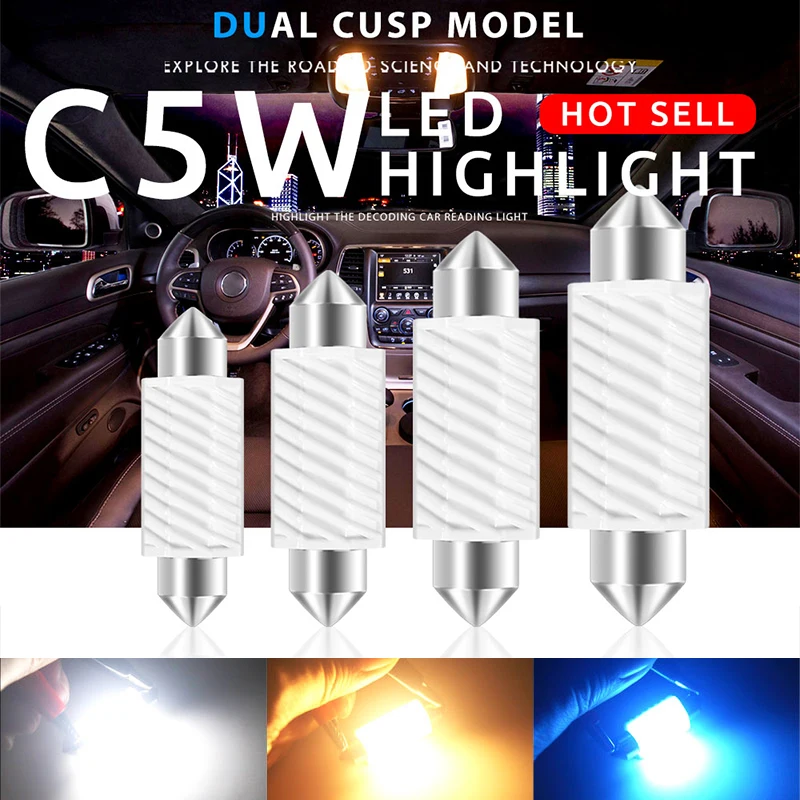 

2x C5W C10W LED CANBUS Car Interior Light Warm White 31mm 36mm 39mm 41mm Festoon Lights Auto Interior Dome Lamp Trunk Lamps
