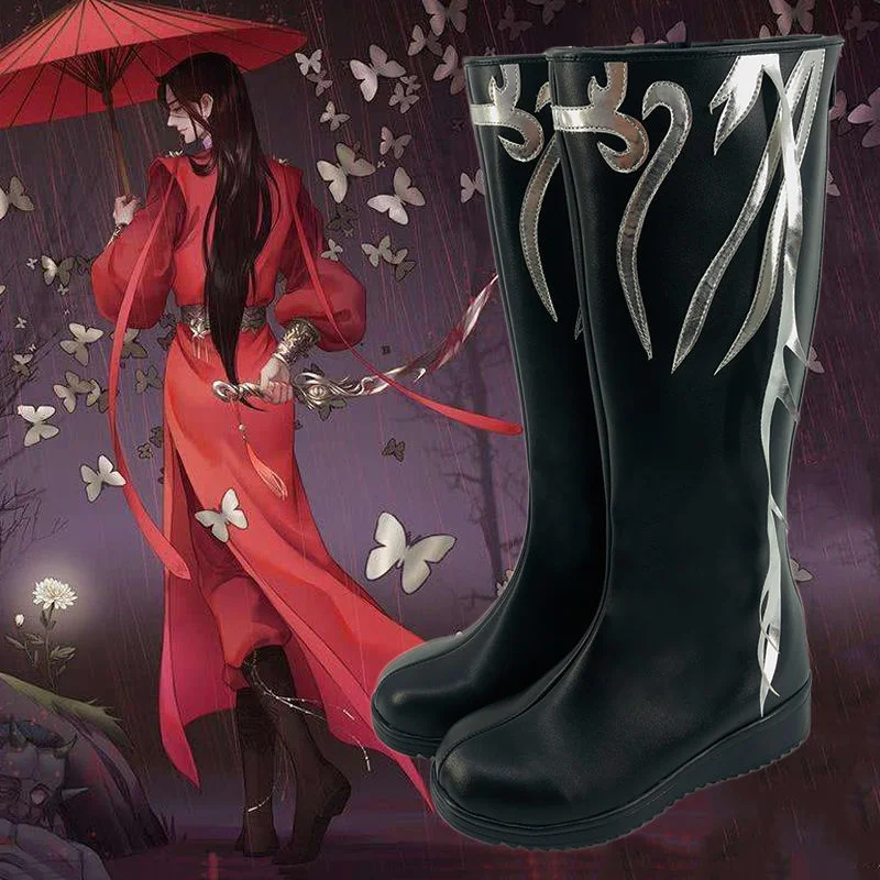 Tianguan Cifu Huacheng Cosplay Shoes Tgcf Huacheng Shoes Anime Customized Performance Shoes Men Black Boots