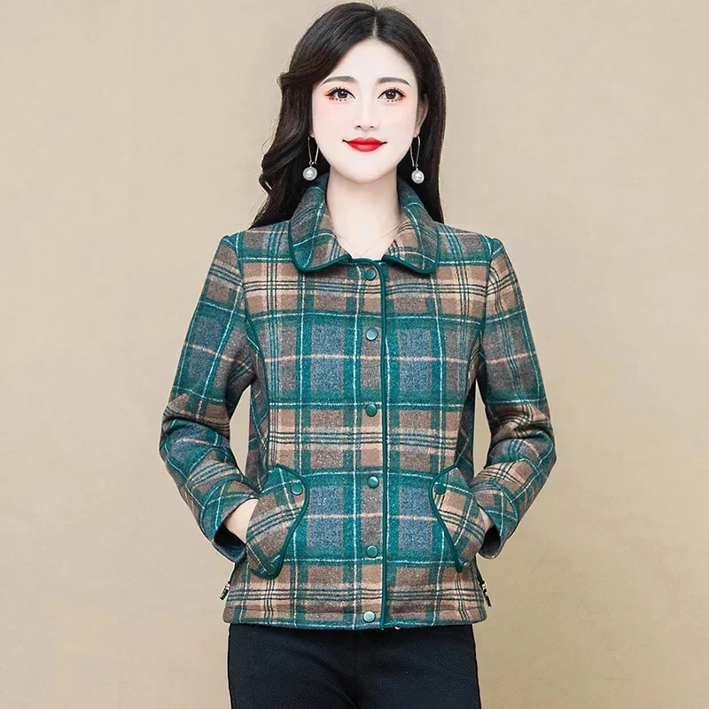 High-end Plaid Coat Women's New Explosions In Spring And Autumn Relaxed And Casual Temperament Fashion Mother's Wild Slim Top