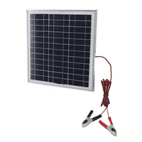 Panneau solaire Portable 50W, cadre en aluminium, panneau solaire en silicium monocristallin avec câble de 9,8 pieds, Clips de batterie rouge et noir DC 18V 5