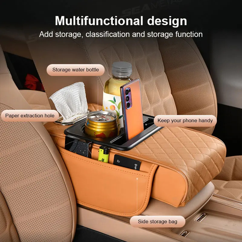 Car Armrest Cushion Soft Elbow Support Center Console Box Extension