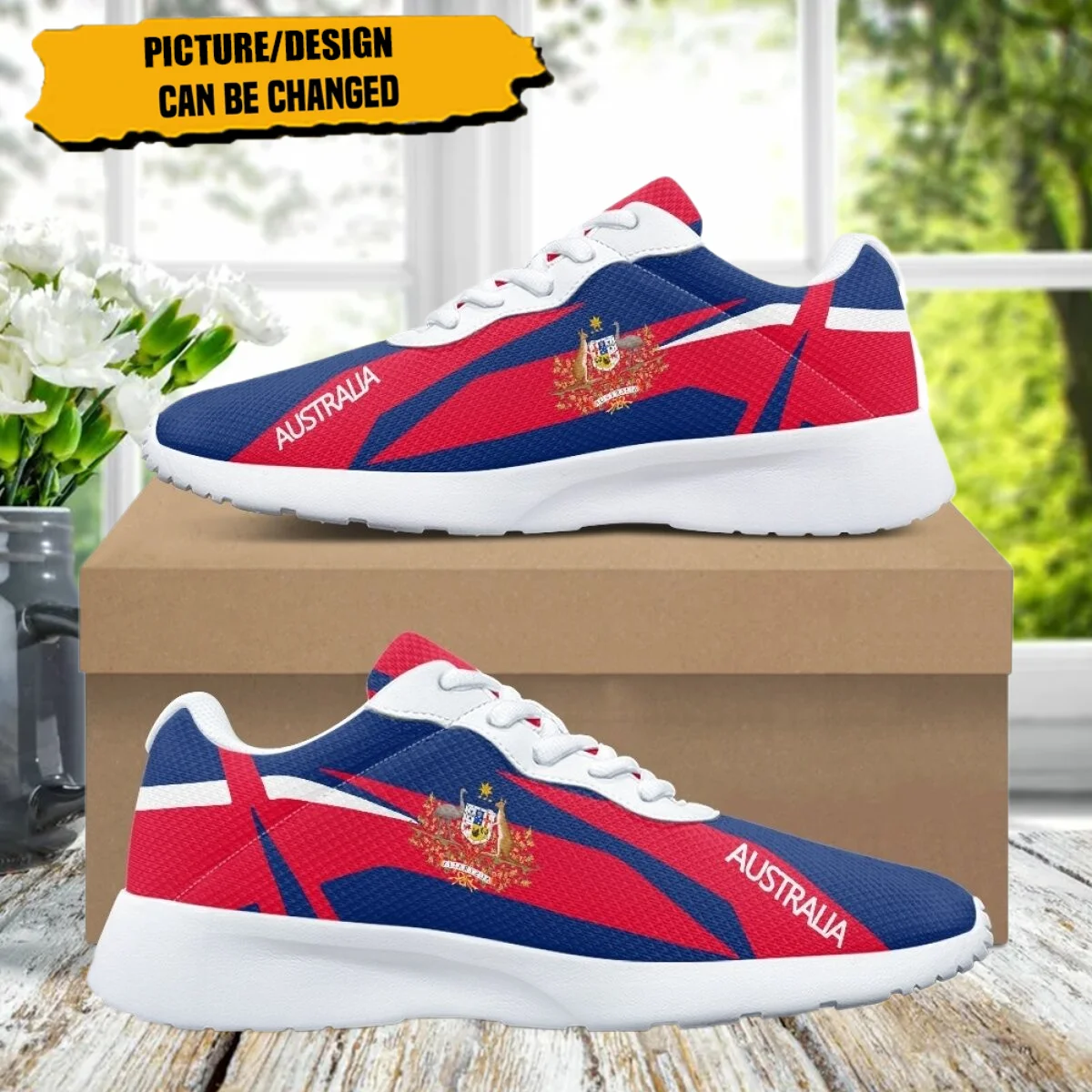 

Fashion Australia National Flag Pattern Design Women Casual Shoes Comfort Shock Absorbing Non-slip Ladies Sneakers for Outdoor