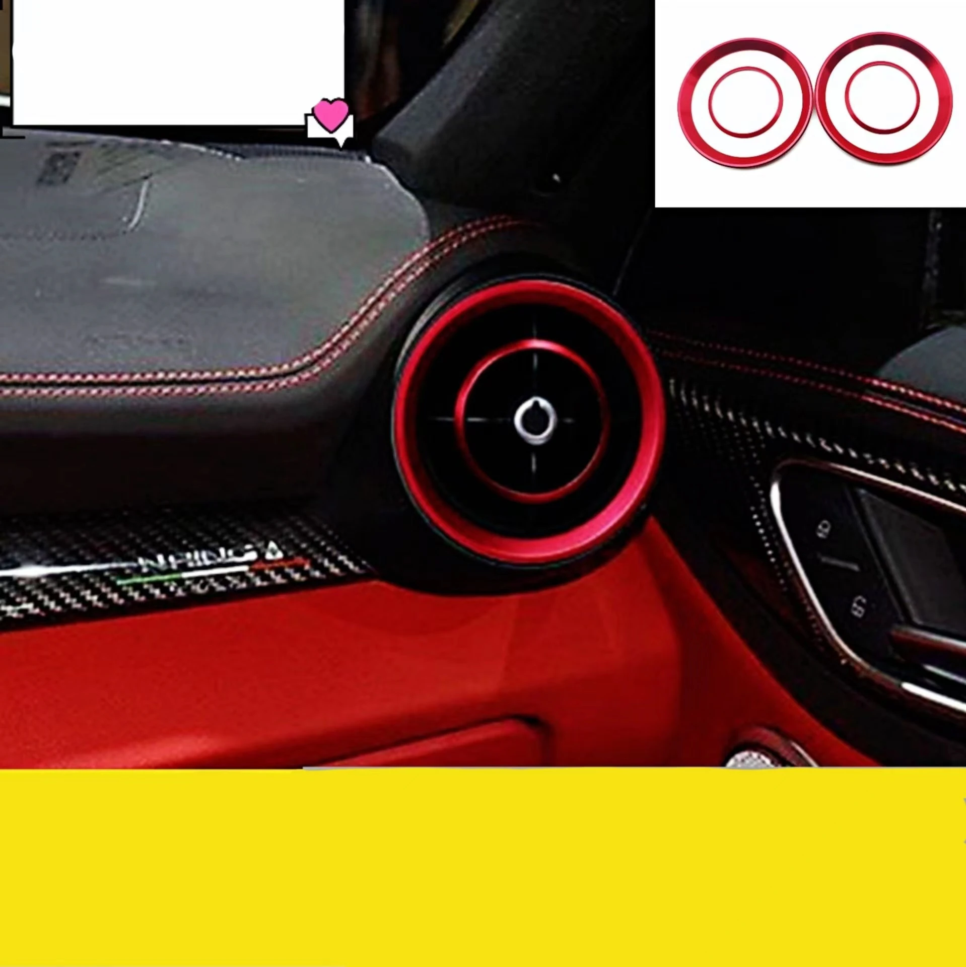 

For Alfa Romeo Giulia rear air conditioning vent decorative ring Juliet Giulia air conditioning vent sticker