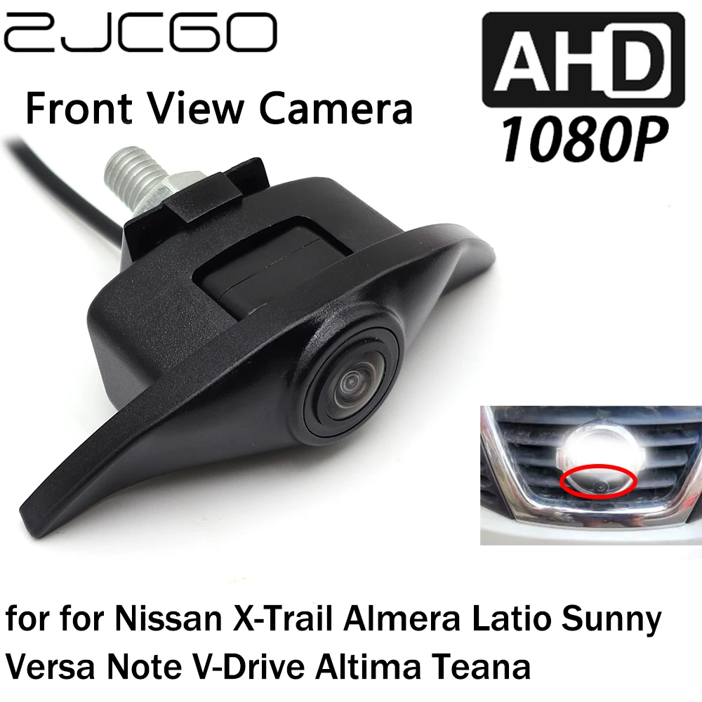 

ZJCGO Car Front View LOGO Parking Camera AHD 1080P Night Vision for Nissan X-Trail Almera Latio Sunny Versa Note Altima Teana