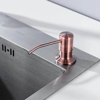 500Ml Kitchen Soap Dispensers หัวสแตนเลส Liquid Dispenser สบู่ Bronze Dispensers สบู่ห้องน้ำอุปกรณ์เสริมอุปกรณ์ติดตั้ง 1