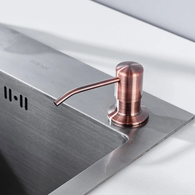 500Ml Kitchen Soap Dispensers หัวสแตนเลส Liquid Dispenser สบู่ Bronze Dispensers สบู่ห้องน้ำอุปกรณ์เสริมอุปกรณ์ติดตั้ง 1