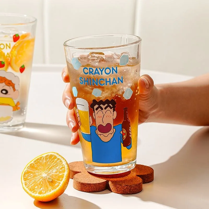 Bicchiere d'acqua Crayon Shin-chan in vetro con stampa anime - immagine 4