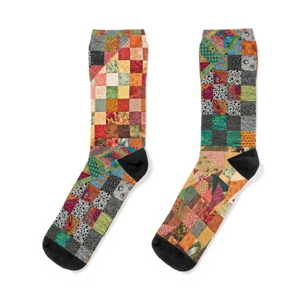 

Vintage Geometric Quilt Socks FASHION colored christmass gift Socks Woman Men's