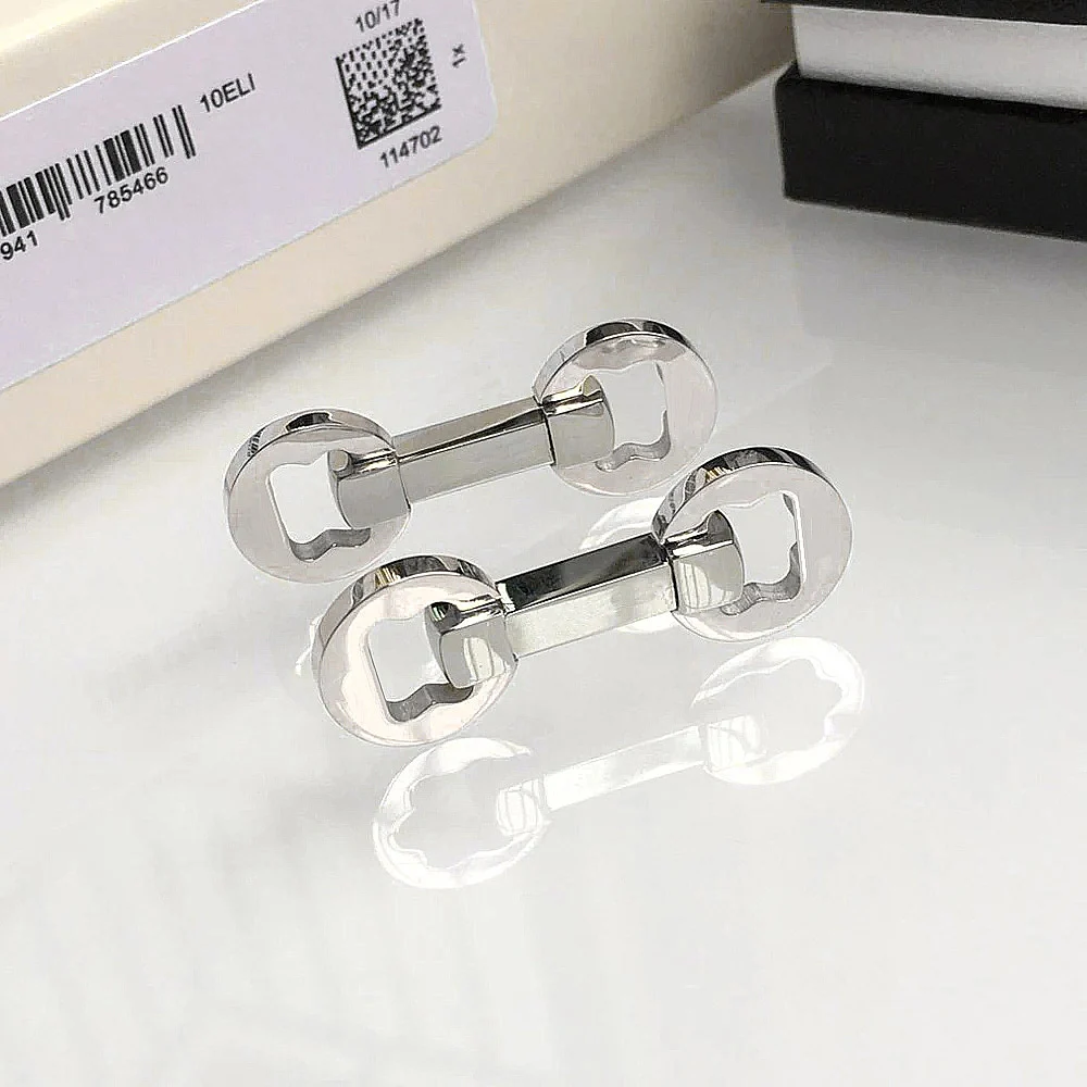 PJS Cuff Links MB Hollow Flower 316 Stainless Steel 1:1 High Quality 4 Colors Man Shirt Cufflinks Classic Buttons With Box Set