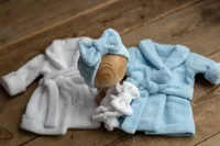 Newborn Photography Props Baby Hooded Robe With Belt Bathrobe Bath Towel Cucumber Set Outfit Baby Costume Photo Accessories 5