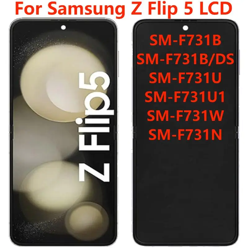 

6.7" AMOLED For Samsung Z Flip 5 SM-F731B F731U LCD Display With Frame Touch Screen Digitizer Assembly Replacement Repair Parts